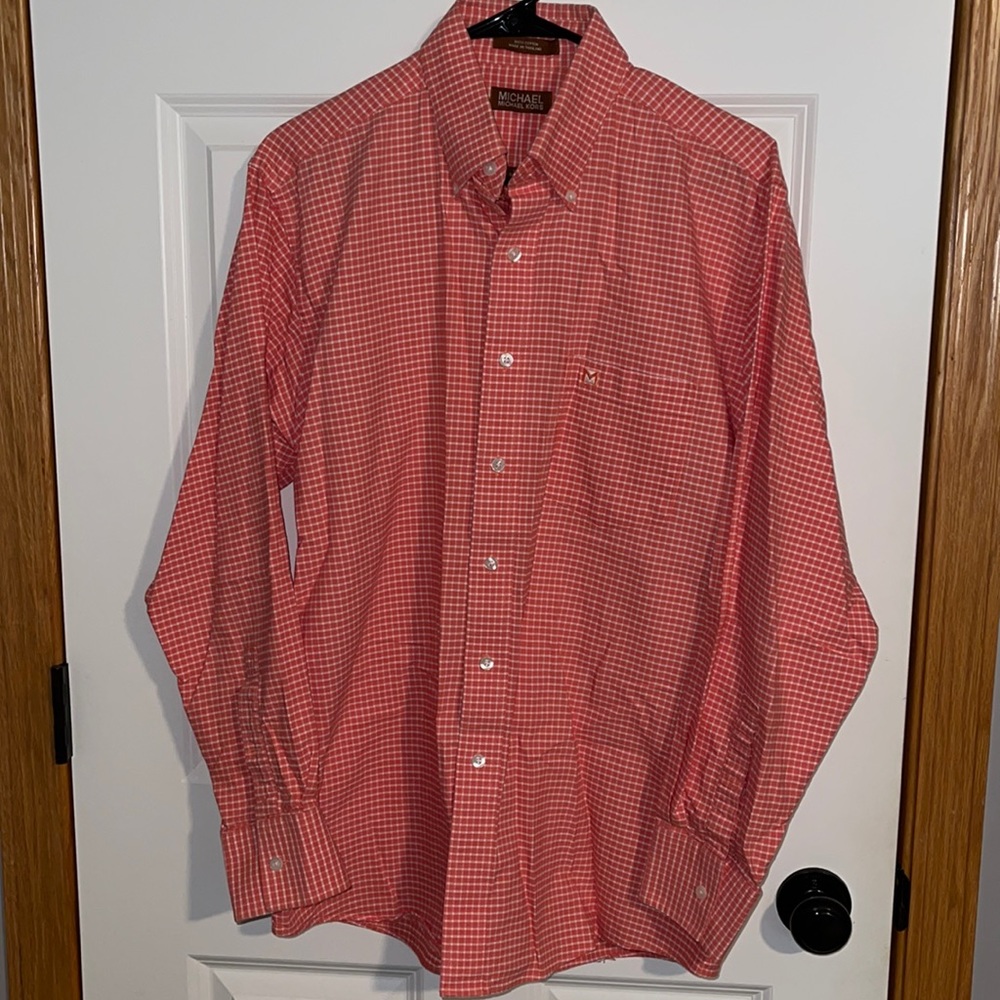 Men’s Michael Kors Button Down Long Sleeve Shirt sz L 34/35